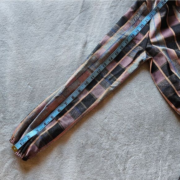 NWT BTFL - Life Metallic Thread Plaid Long Sleeve Dress XS - Picture 10 of 10